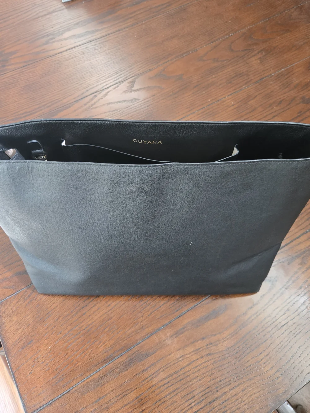 Cuyana Classic Structured Tote Croco With Leather Insert
